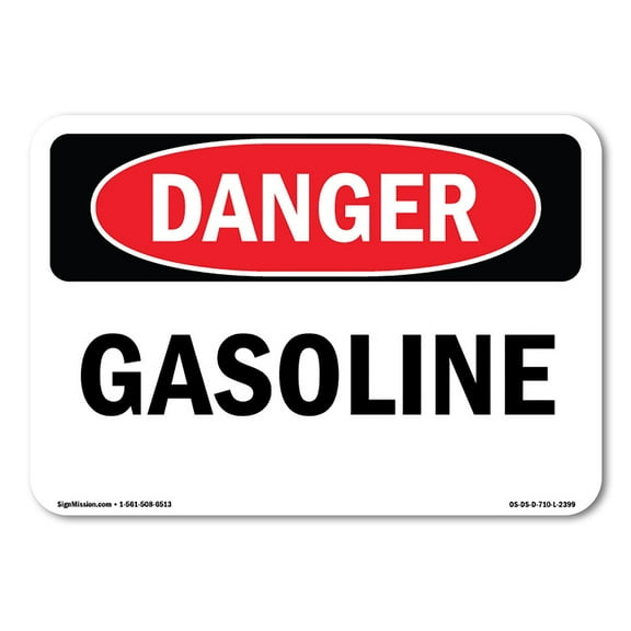 OSHA Danger Sign - Gasoline | Plastic Sign | Protect Your Business, Construction Site, Warehouse & Shop Area |  Made in The USA