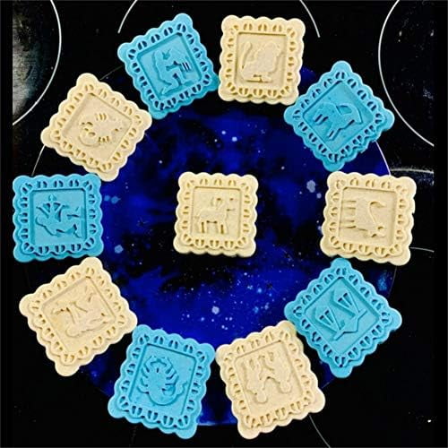 ABPETE Silicone Molds, 12 Zodiac Shape Craft Art Silicone Soap Molds, 12 Constellations soap molds, 2 Pack 12 Cavities Craft Molds, Best DIY Handmade Soap Molds for Gifts - Soap Making Supplies