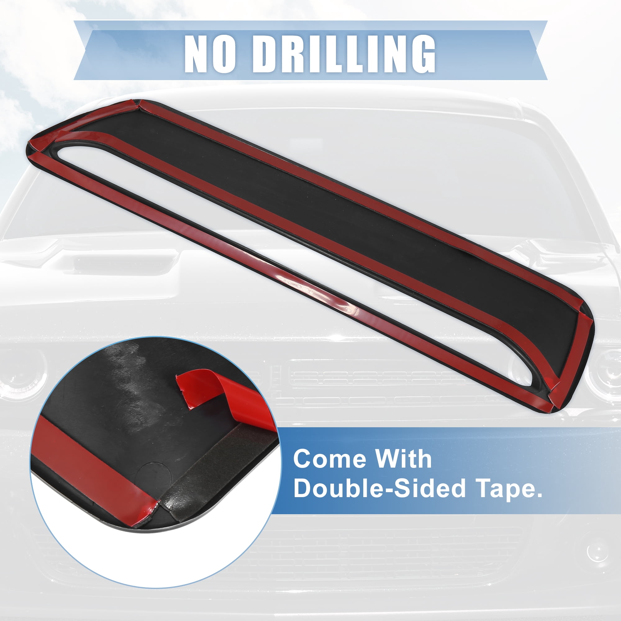 Pair ABS Front Engine Hood Air Conditioner Air Outlet Cover Trim Black for Dodge Challenger 2015-2020