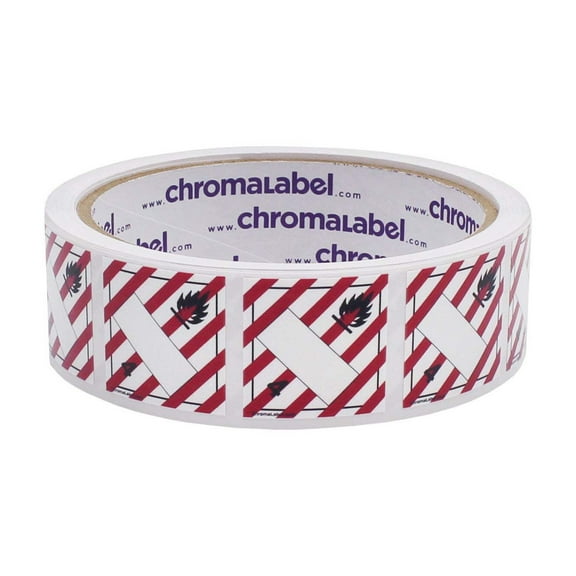 1" x 1" Permanent Durable D.O.T. Hazard Labels: Class 4 Blank Flammable Solid, 250/Roll