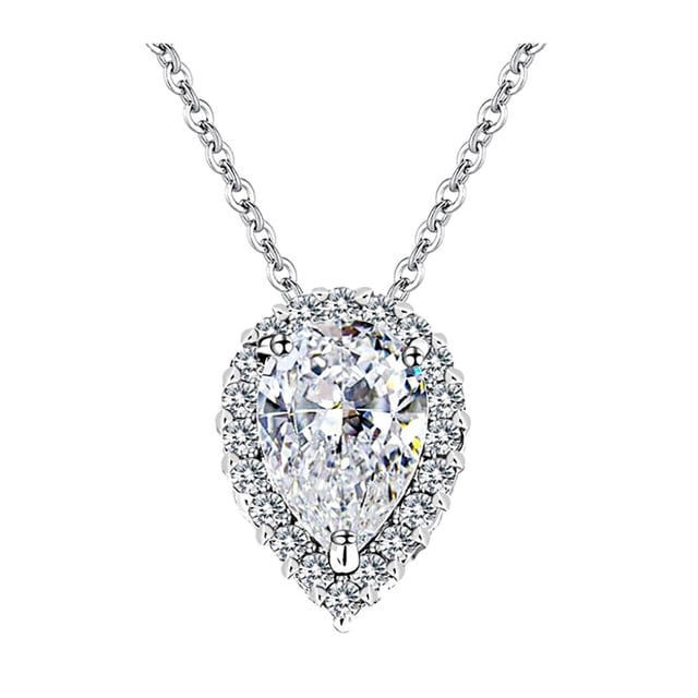 WREESH Collier Boucles d'Oreilles Rond Plein Diamant Zircon le Cadeau pour Demande en Mariage
