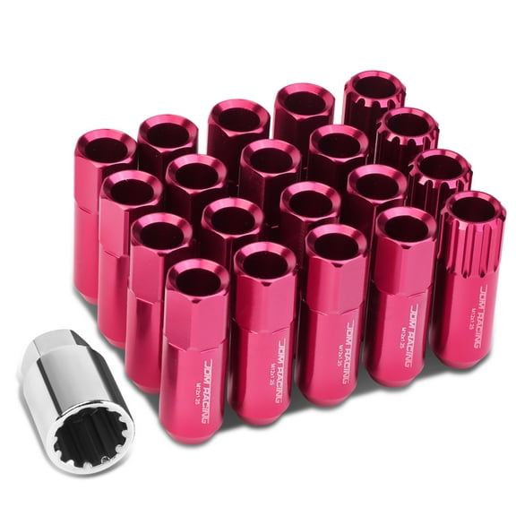 DNA Motoring LN-ZTL-9023-125-PK 16 Piece M12 x 1.25 Aluminum Alloy Wheel Lug Nuts   4 x Lock Nut   1 x Lock Nut Key (Pink)