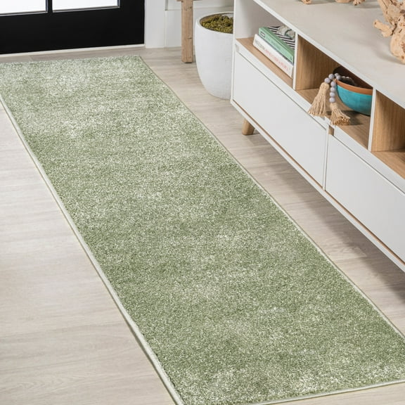 JONATHAN Y SUPERSOFT 2 x 10 Runner Rug, Haze - Green, SEU100O-210