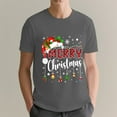 thumbnail image 4 of Merry Christmas Red Santa Hat Reindeer Xmas Matching Family T-Shirt Dark Grey Cotton T-Shirt 2XL, 4 of 4