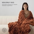 thumbnail image 3 of EVERGRACE Luxurious Soft Faux Rabbit Fur Throw Blanket, Cozy Fuzzy Plush Warm Throws for Couch Bed Sofa Chair Home Decor, Ruched Bubble Fluffy Blanket with Reversible Velvet, 50"" x 60"", Clay, 3 of 8