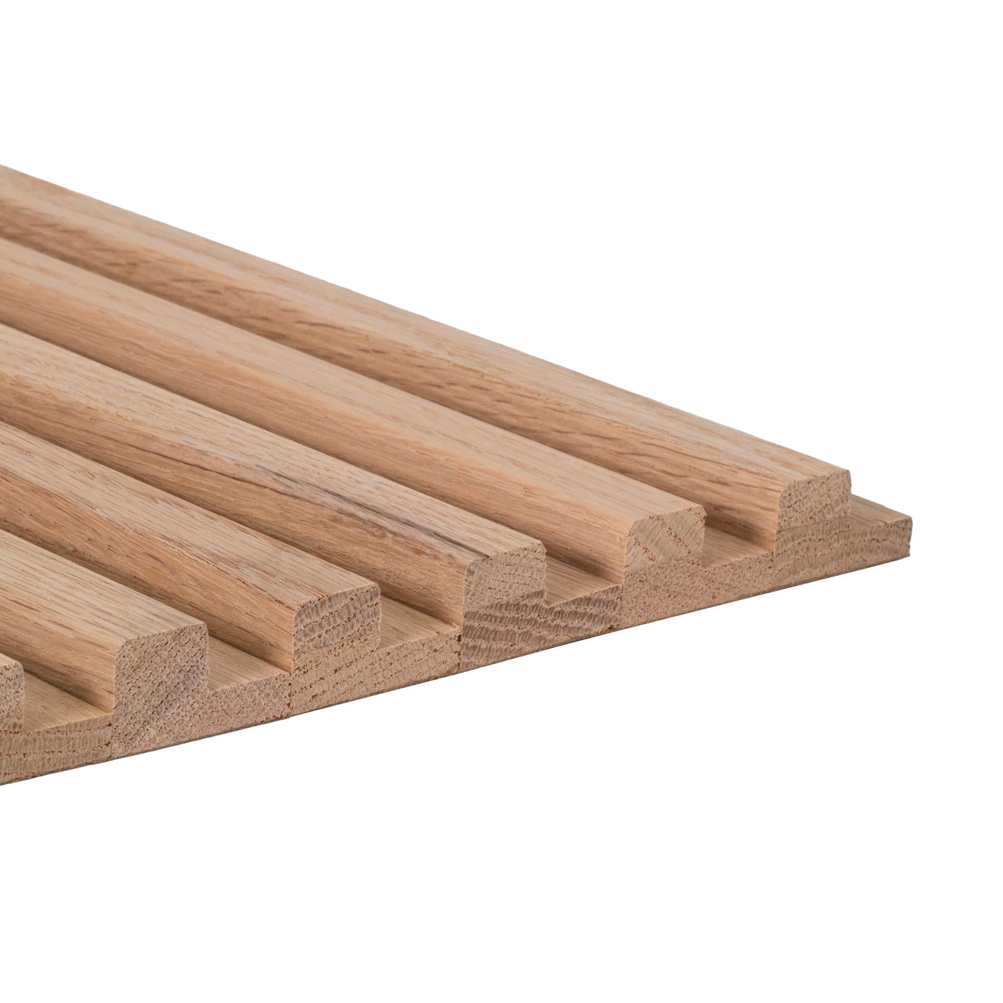 Outwater 1 ft x 32 in x 3/4 in Unfinished Solid Red Oak Tambour Sheet, Square Pattern Decorative Wood Panel for Kitchen and Bar Countertops