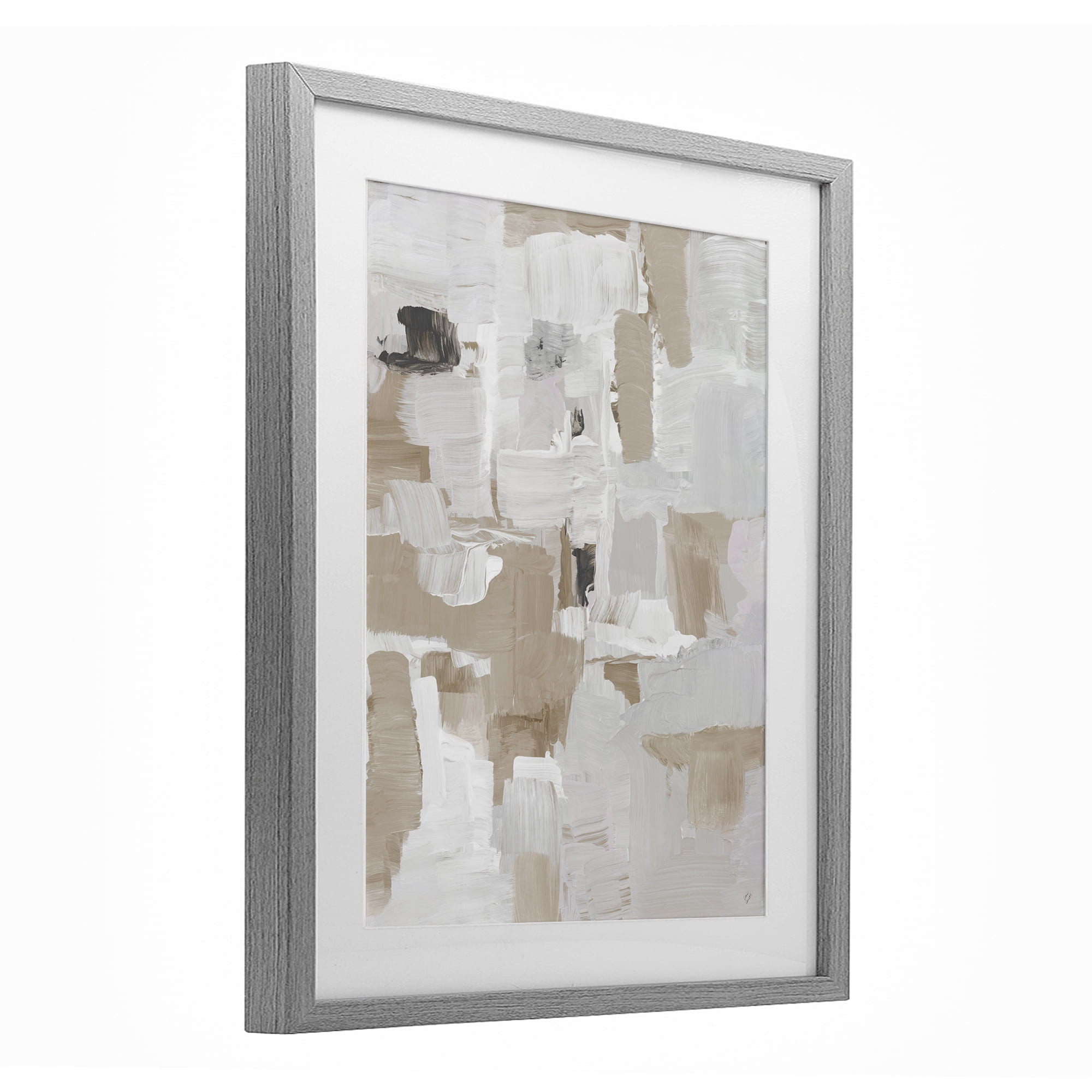 Stupell Industries Beige & White Peace Gray Framed Print Under Glass, design by Lanie Loreth