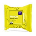 Clean & Clear OilFree Lemon Face Cleanser Wipes with Vitamin C, 25 ct