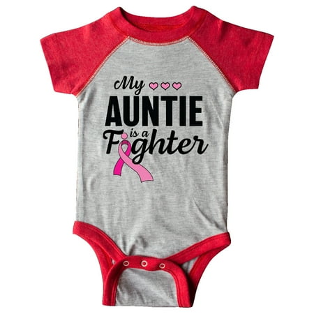 

Inktastic Breast Cancer Awareness My Auntie is a Fighter Gift Baby Boy or Baby Girl Bodysuit