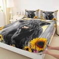 thumbnail image 3 of Castle Fairy Highland Cow Twin Sheet Sets 3pcs for Female Men Women,Vintage Chic Floral Sunflowers Twin Fitted Sheet Microfiber,Retro Farmhouse Breathable Flat Sheet,Luxury Bedroom Decor, 3 of 7