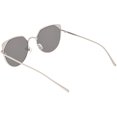 thumbnail image 4 of Modern Matte Metal Cat Eye Sunglasses Flat Lens 56mm (Silver / Silver Mirror), 4 of 4