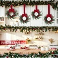 thumbnail image 4 of Christmas Mini Wreaths, Set of 2 Small Artificial Cabinet Rings with Bows and Berries, Holiday Door Window Decor, Hanging Indoor Outdoor Decorations, 4 of 6