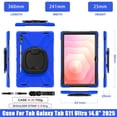thumbnail image 2 of Case for Samsung Galaxy Tab S11 Ultra 14.6 inch 2025 Released, 360 Degree Rotating Hand Grip Shockproof Cover with Shoulder Strap, Blue, 2 of 7