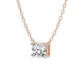 thumbnail image 3 of Lab Diamond Pendant Necklace| 6 Ct IGI Certified Radiant Shape Lab Grown Diamond | Savannah Radiant Solitaire Diamond Pendant With Gold Chain | 14K Rose Gold | FG-VS Quality, 3 of 5