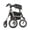 Metallic Graphite, variant on Comodita Uno All Terrain Heavy-Duty Rollator with a 16" Wide Verona Orthopedic Seat Modena yellow