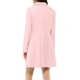 thumbnail image 3 of INSPIRE CHIC Manteau Long d'Hiver pour Femme à Revers Cranté, Manches Longues, Simple Boutonnage, Rose G, 3 of 7