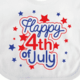 thumbnail image 4 of Inktastic Happy 4th of July in Red and Blue with Stars Boys or Girls Baby Bib, 4 of 4