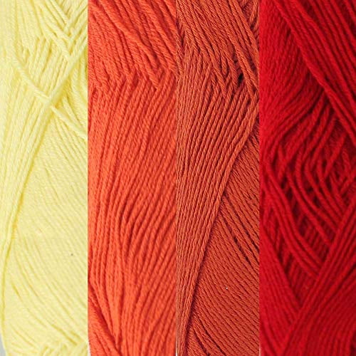 JubileeYarn Bamboo Dynasty - Baby Weight Bamboo - 50g/Skein - Shades of Red - 4 Skeins