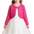 thumbnail image 2 of KyCheLot Knitted Cardigan for Girls Single Button Round Neck Long Sleeve Outerwear Comfy Fashion Hollow Sweaters, 2 of 8