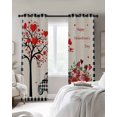 thumbnail image 2 of Valentine's Day Black Out Curtains 54 Inch Long, Short Curtains for Small Window, Love Heart Roses Black White Plaid Romantic Rustic Room Darkening Window Curtains for Kitchen 42"x54" 2 Panels, 2 of 8