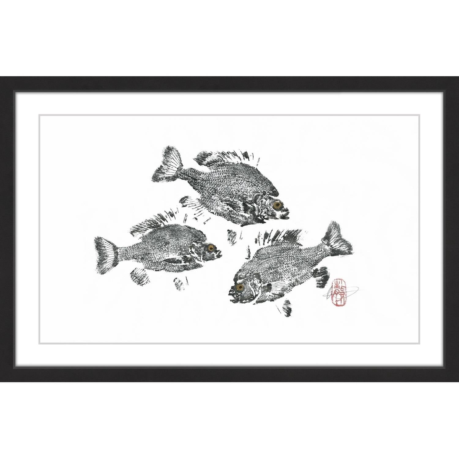 "Twirling Sunfish" Framed Painting Print