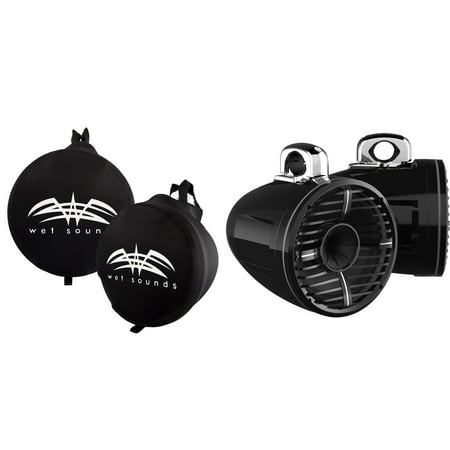 Wet Sounds REV-10-HD-XW-B-FC REV 10 Black HD Tower Speakers with XW Grille and TC3 Fixed Clamps with SUITZ-REV-10-HD Neoprene Protective Covers