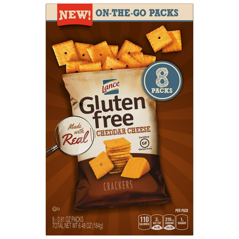 Lance Gluten Free Crackers, Cheddar Cheese, Snack Bags 8 Ct Walmart