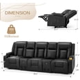 thumbnail image 2 of AECOJOY Reclining Sofa with 2 Console& Bluetooth Speakers, Manual RV Recliner Couch with USB Ports&4 Cup Holders, 2 Side Pockets Recliners on Clearance Home Theater Seating, Faux Leather in Black, 2 of 8