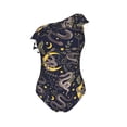 thumbnail image 7 of Fotbe Snake Sleep Women's One Piece Swimsuits One Shoulder Swimwear Ruched Tummy Control Bathing Suits Cutout Monokini-Medium, 7 of 7