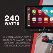 Dual Electronics DCPA81W 8 Single/Double DIN Car Stereo, Wireless Apple CarPlay Android Auto