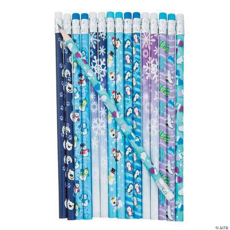 7 1/2" Bulk 144 pieces Winter Characters & Icons Wood Pencil Assortment