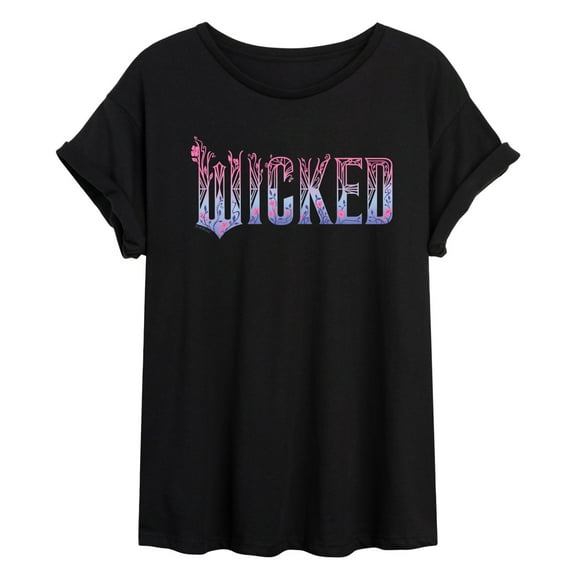 Wicked: Part 2 - Floral Ombre Logo - Women's Oversized Graphic T-Shirt