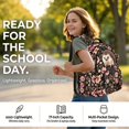 thumbnail image 6 of DISNIMO Floral Print 17 Inch School Backpack for Boys Girls, Sturdy Lightweight Kids Bookbag with Adjustable Padded Straps for Daily Use Travel, 6 of 7
