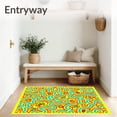 thumbnail image 3 of ODIKA 4x6 Machine Washable Non-Slip Area Rug, Cheerful ABC Adventure with Swirling Letter Trails and Fun Shapes High Traffic Rug, Yellow, 692736, 3 of 7