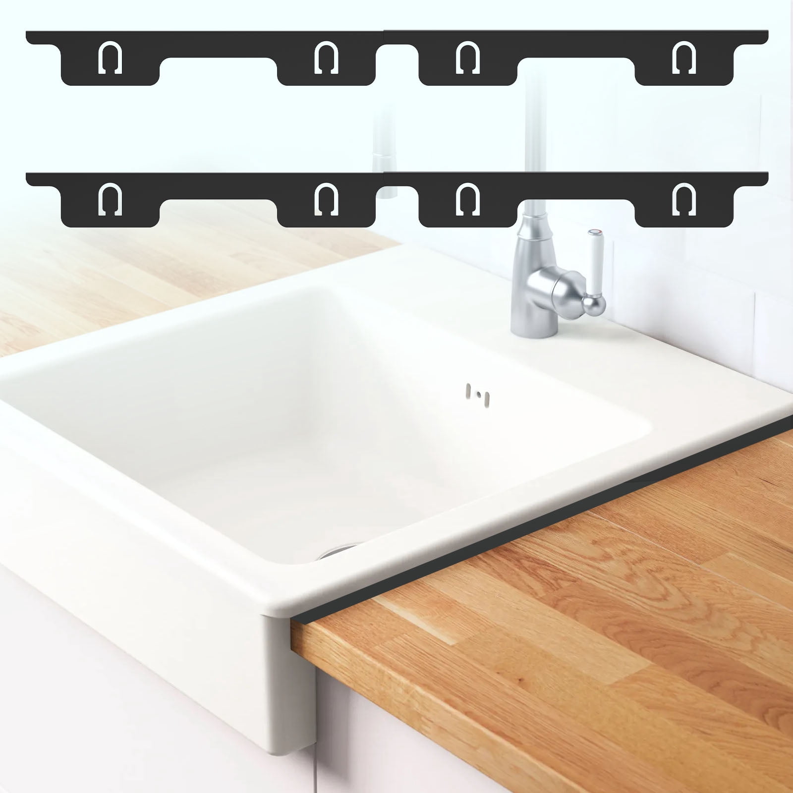Stainless Steel Stove Gap Covers Stretchable Counter Filler Guard Removable Oven Side Protection (black )