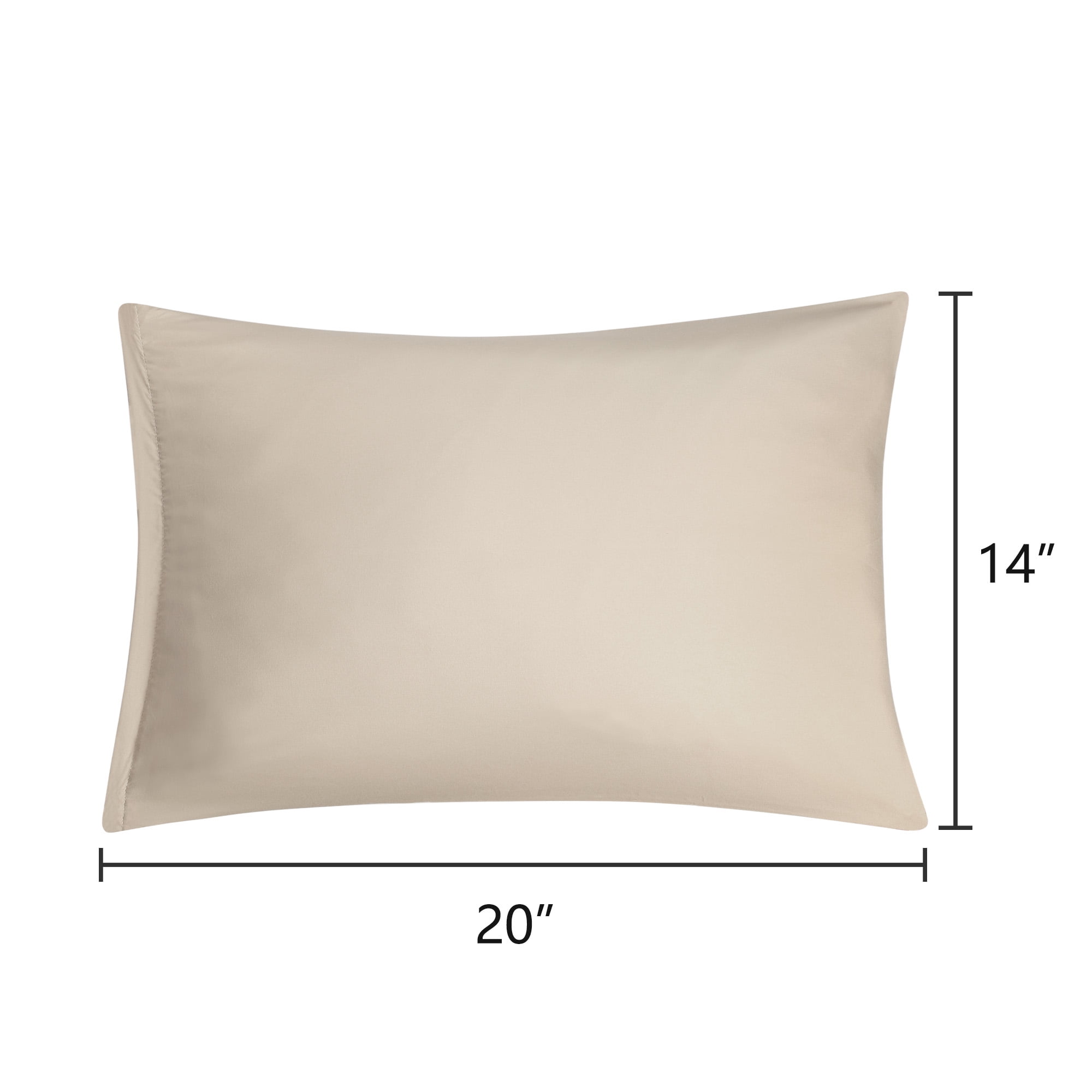 Unique Bargains 2-Piece 1800D Microfiber Solid Pillowcases Khaki Travel