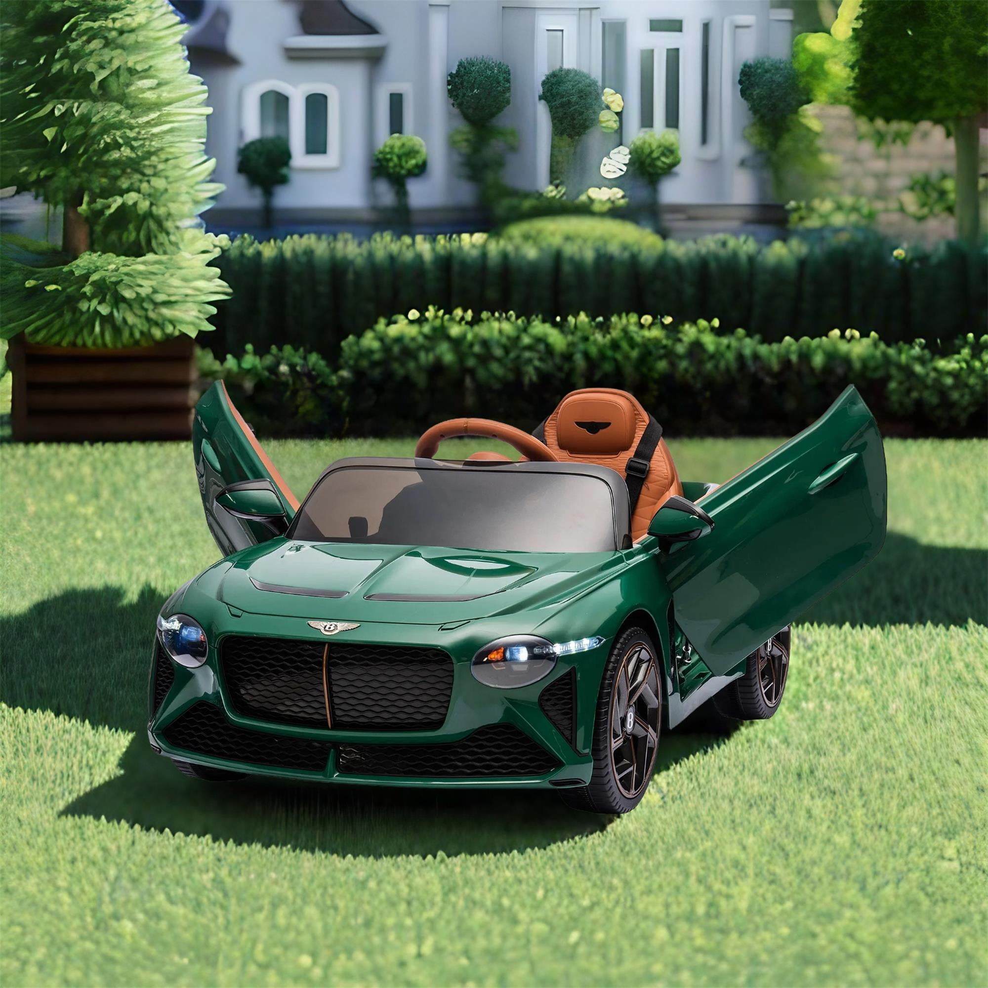 CIPACHO 12 V Licensed Bentley Mulsanne Kids Electric Ride On Cars 4 Wheels Battery Powered Sports Car Toy, Parents Control, Sound System, LED Headlights, Green CIPACHO 12 V Licensed Bentley Mulsanne Kids Electric Ride On Cars 4 Wheels Battery Powered Sports Car Toy, Parents Control, Sound System, LED Headlights, Green