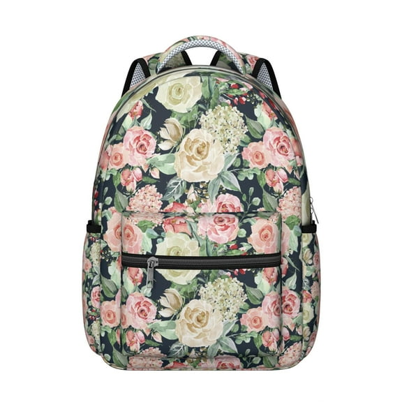 Pioneer Flower Backpack for School,Cute School Bag,Schoolbag with Adjustable Shoulder Straps & Padded Back,15.3"x11"x7.1".