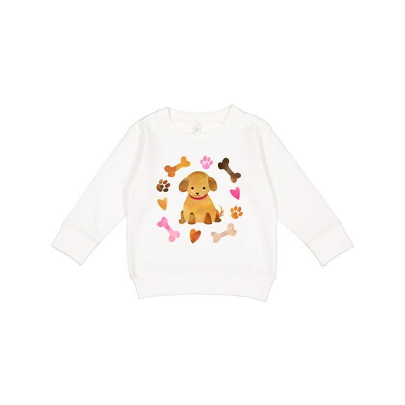 Inktastic Cute Puppy Valentine with Hearts and Bones Toddler Sweatshirt