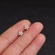 thumbnail image 2 of Pendientes populares de acero inoxidable con microincrustaciones de bolas de tornillo de circonita, duerme sin quitarte los pendientes, 2 of 4
