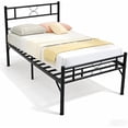 thumbnail image 1 of Cama Individual con Cabecera, Base para Cama Individual de Acero, Estructura ResistenteFácil Montaje Negro, 1 of 2