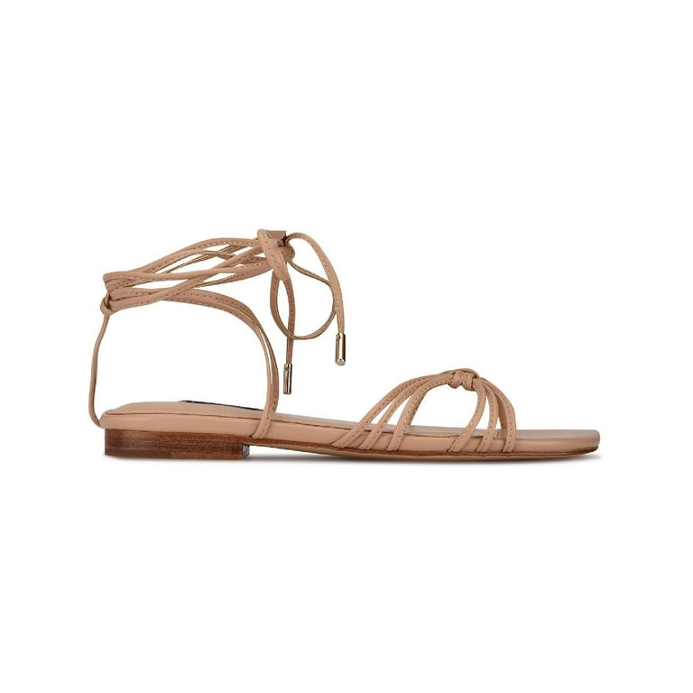 Nine West Womens Minus 3 Faux Leather Ankle Strap Gladiator Sandals