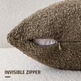 thumbnail image 3 of 1 Pack Curly Faux Fur Decorative Throw Pillow Covers Soft Neutral Plush Cushion Case Cozy Fluffy Furry Pillowcase for Home Room Couch Bedroom Sofa 12 x 20 Inch, Light Brown, 3 of 7
