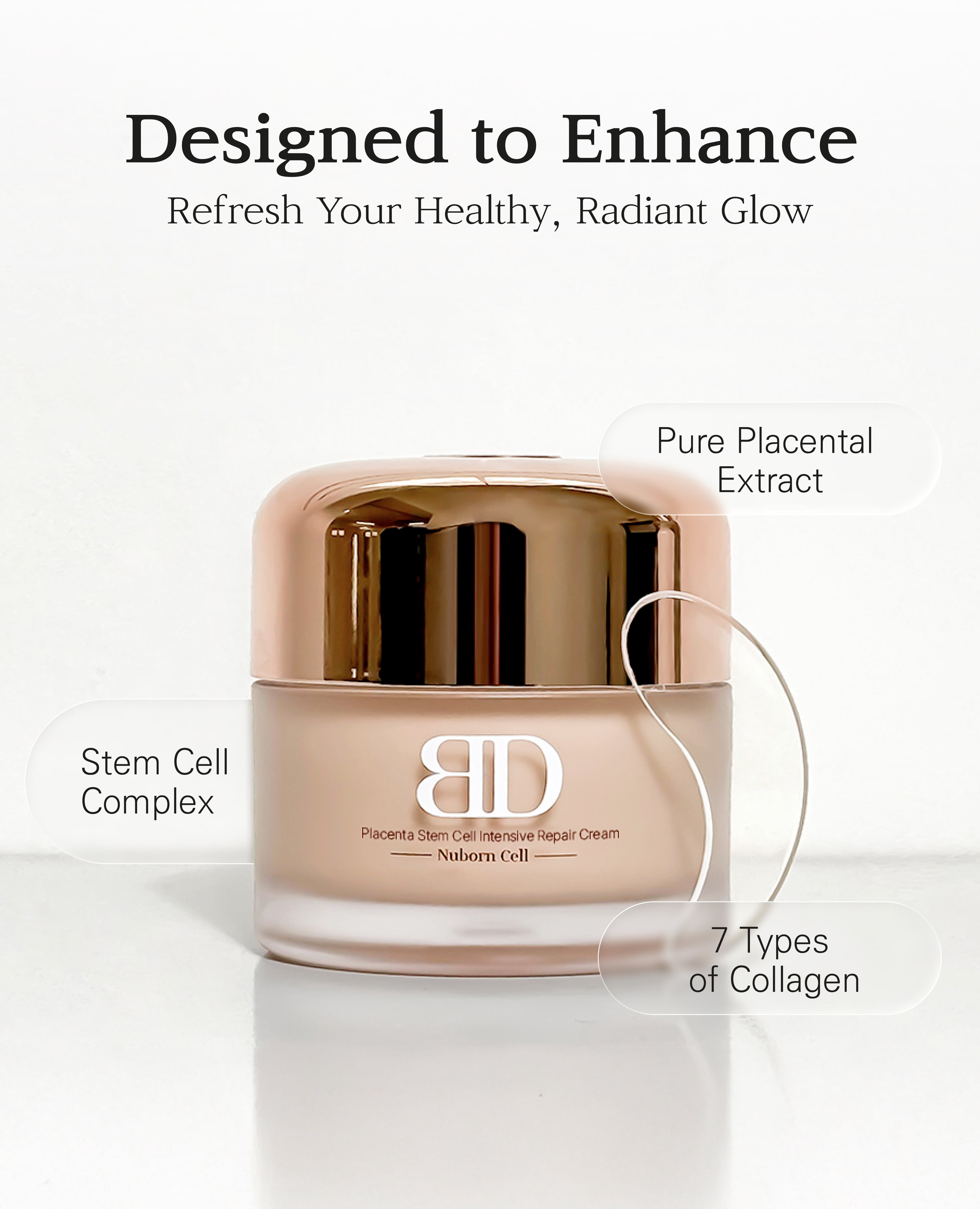 BLANC DUBU Nuborn Cell Intensive Repair Cream 470,000ppm Sheep Placenta 7K Collagen Anti-Aging Korean Moisturizer Firm Revitalized Skin 1.69 fl oz