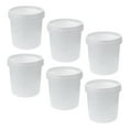 thumbnail image 6 of RENACLIPY Set of 6 Small White Plastic Buckets with Handle, Leak-Proof Airtight Lids for Storage and Organization, 6 of 8