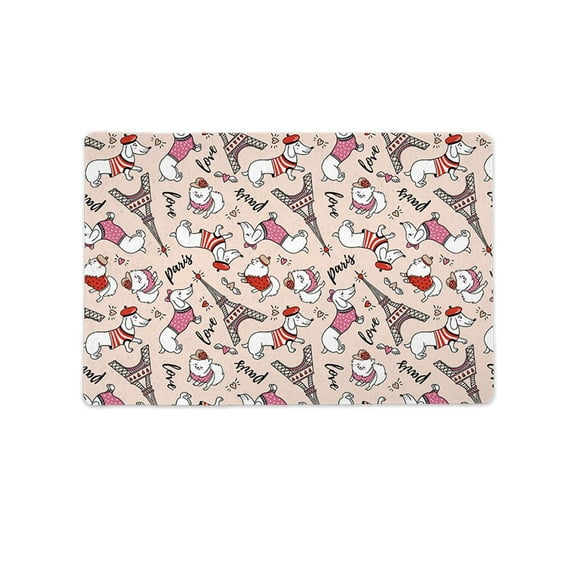 Paris Christmas Dogs Mat Rectangle  -Image by Shutterstock,