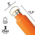 thumbnail image 3 of Elemental Classic Insulated Water Bottle, Leak Proof Thermos Water Bottle with Bamboo Lid and Metal Ring, Reusable Insulated Stainless Steel Water Bottle, 25oz - Orange, 3 of 9