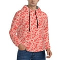 thumbnail image 2 of Wukai Red Pretty Flowers Print Men Hoodies Fleece Sweatshirts Long Sleeve Sweaters Pullover Fall Outfits Winter Clothes-Large, 2 of 7