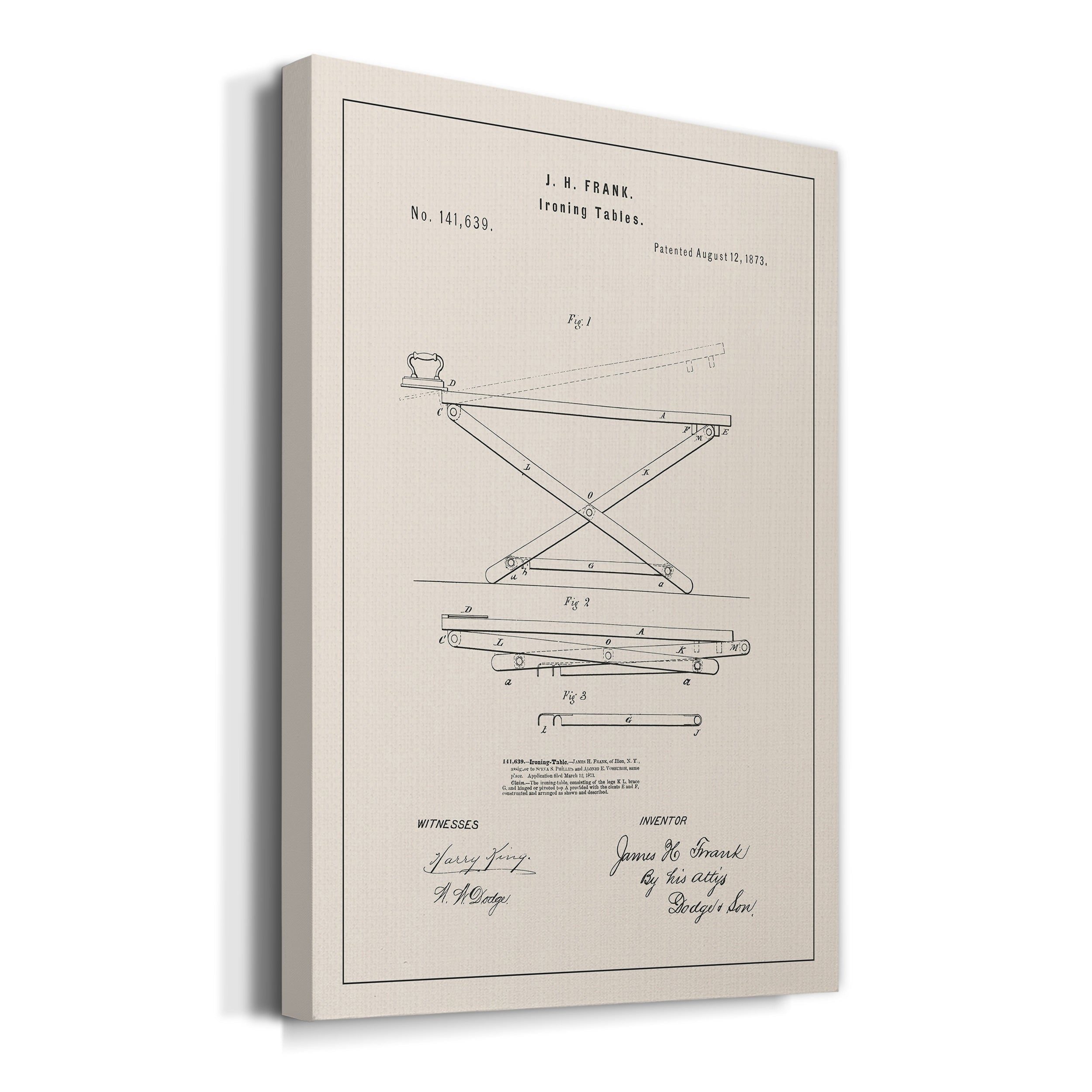 Laundry Patent IV Premium Gallery Wrapped Canvas - Ready to Hang