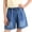 Blue, variant on Cethrio Girls Denim Shorts Size 10-12, Summer School Elastic Waist Relaxed Fit Kids Jean Shorts Blue Size 10